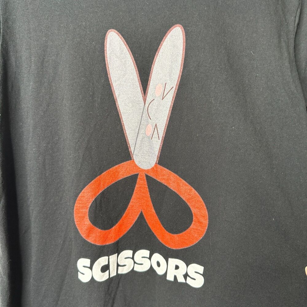 Port & Company Black Short Sleeve Round Neck Scissors Graphic Tee XL - Picture 3 of 10